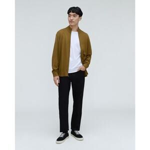 EVERLANE The No-Sweat Full Zip Sweater Tapenade Tan Sz M {RR44}